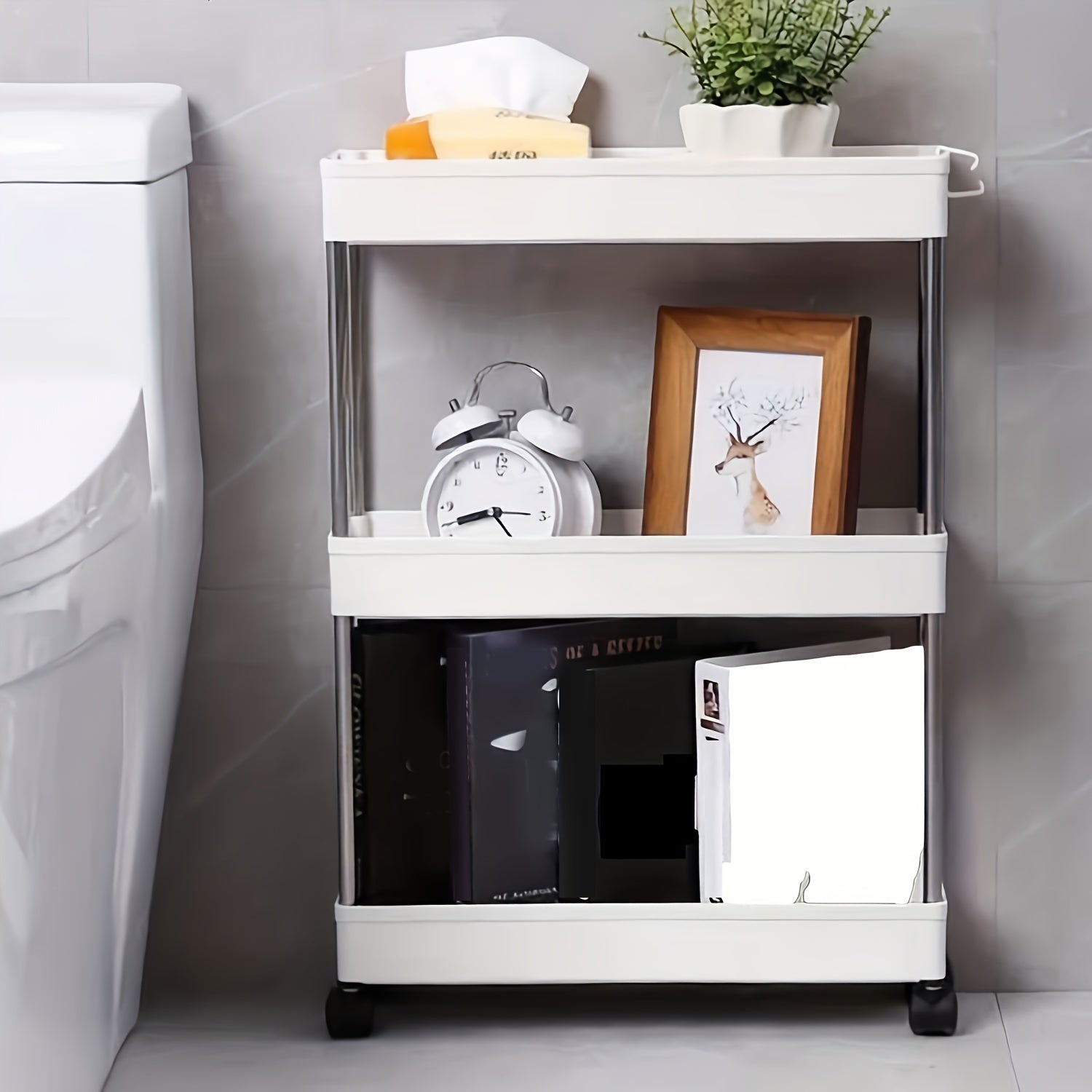 Stylish Clip Organizer with Hooks for Kitchen Bathroom