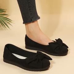 Women's Bow Tie Flats Slip On Shoes Lightweight Casual Shoes