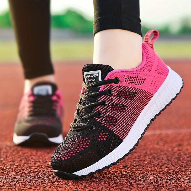 Women's Lightweight Breathable Running Shoes Lace Up Low Top Sneakers
