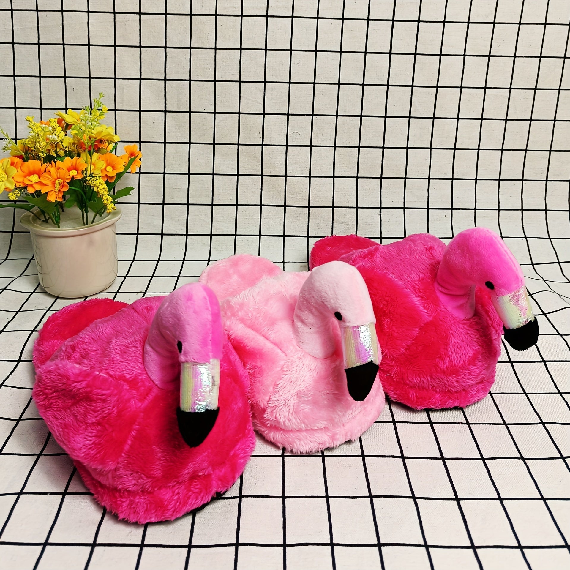 Women's Flamingo Slippers Plush Lined Shoes