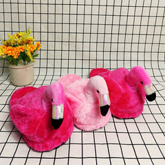 Women's Flamingo Slippers Plush Lined Shoes