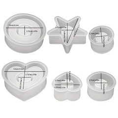 DIY Crystal Glue Resin Mold Candlestick Round Star Love Candle Silicone Mold