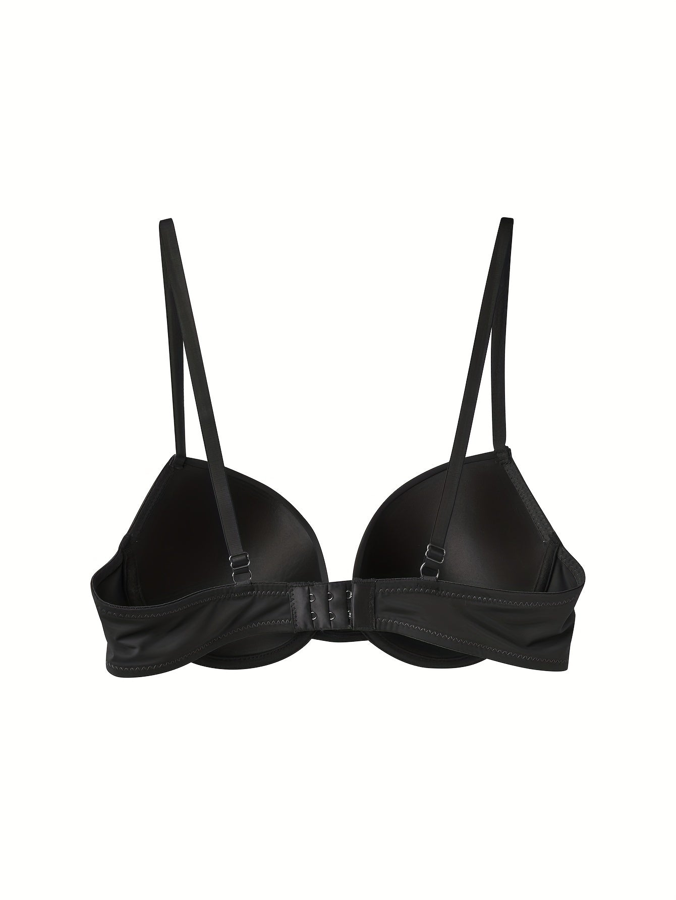 2pcs Solid T Shirt Bras Comfy & Breathable Push Up Bra Women's Lingerie