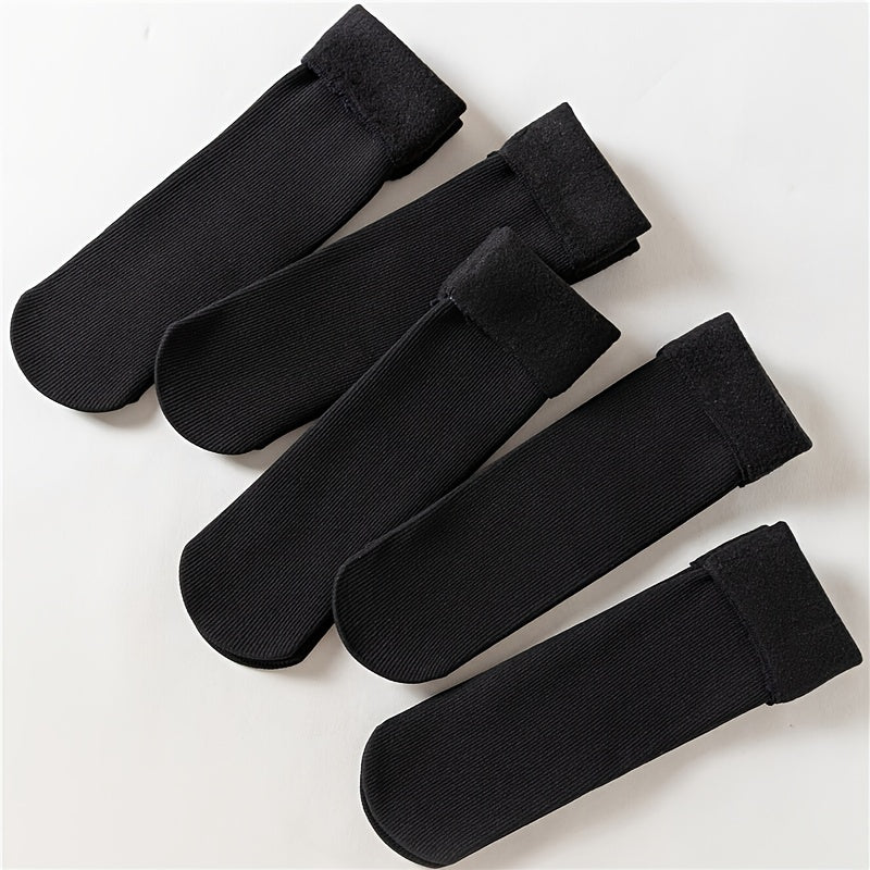 Plush Lined Socks for Warmth & Comfort - Women's Mid Tube Stockings