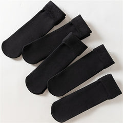 Plush Lined Socks for Warmth & Comfort - Women's Mid Tube Stockings