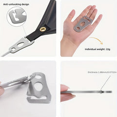2pcs 304 Stainless Steel Canopy Fixed Adjustment Buckle for Tent Trekking Pole