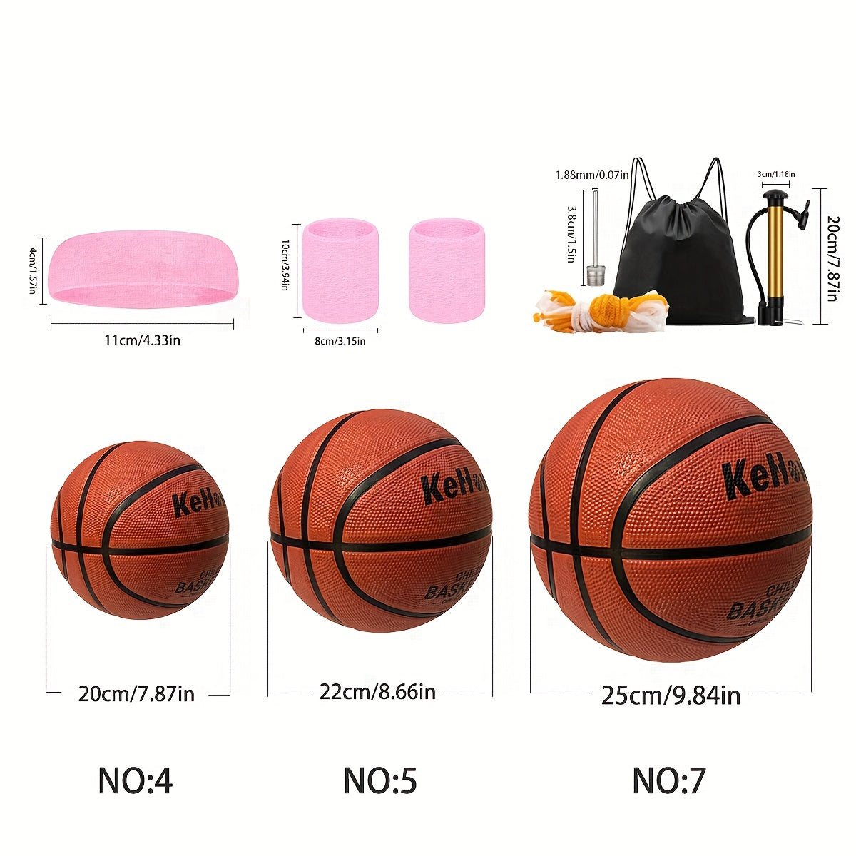 High Elasticity Rubber Basketball Set for Training