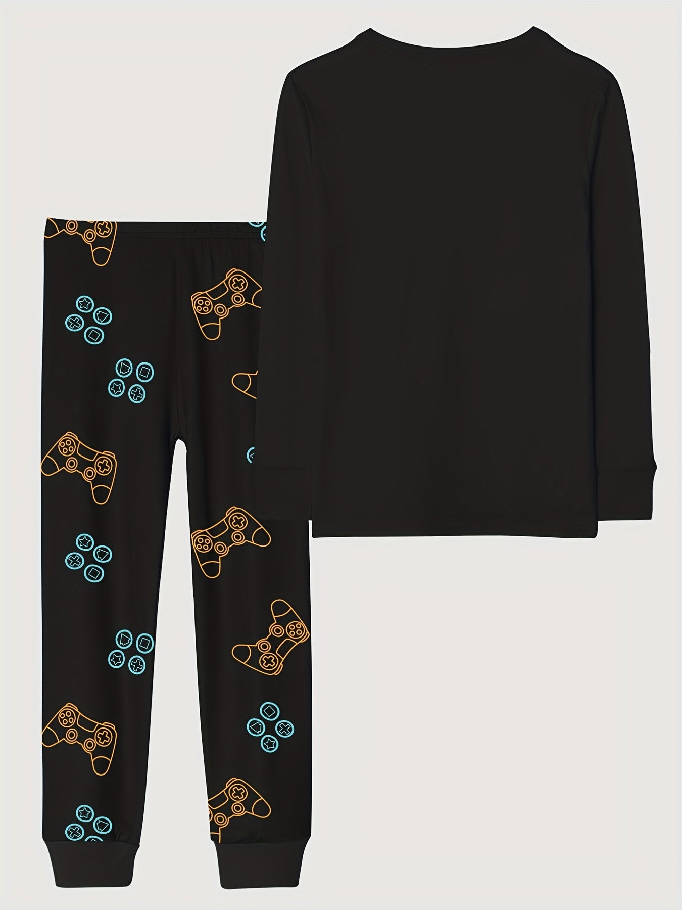 Skull Pattern Kids Pajama Set Halloween Style Comfy PJ Boy's Loungewear
