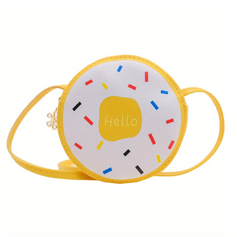 Kids' Cartoon Donut Crossbody Bag PU Leather Lightweight Shoulder Bag