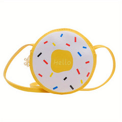 Kids' Cartoon Donut Crossbody Bag PU Leather Lightweight Shoulder Bag
