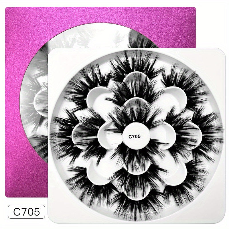 Fluffy 8D Faux Mink Lashes Natural Wispy Curly False Eyelashes