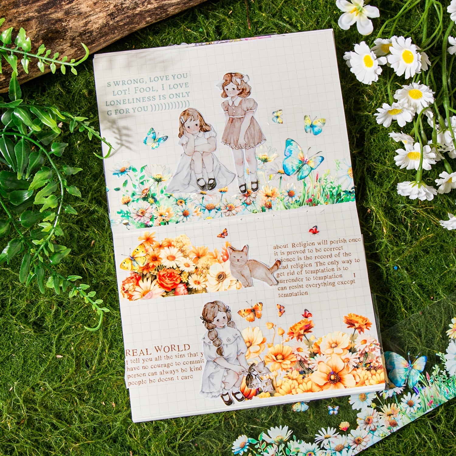 Flower PET Tape 2m Light Landscape Journal Material Sticker