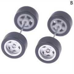 1/64 Toy Car Model Modified Wheels Rubber Tires