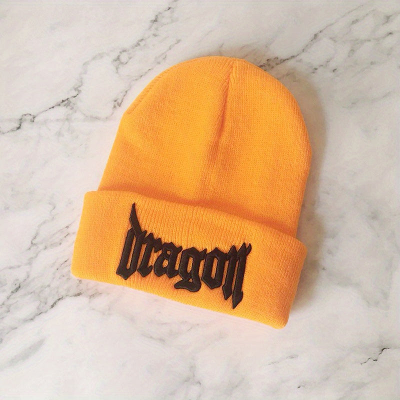 Embroidered Knitted Hat For Men Women Acrylic Fiber Cold Resistant Hat