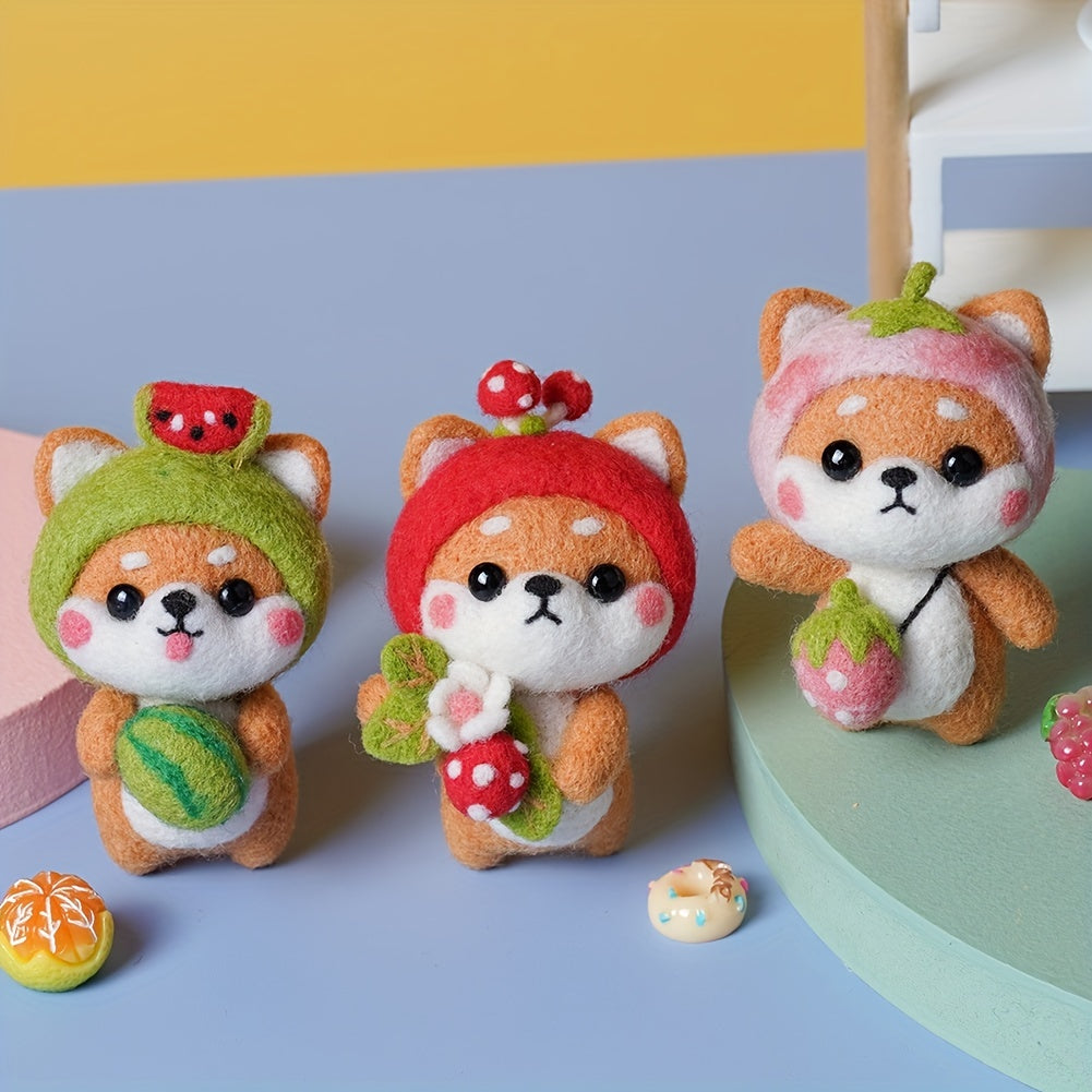 1pc Shiba Inu DIY Woolen Felt Package 6 Styles