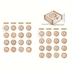 Wooden Flower Vine Milestone Birth Sign Growth Record Book
