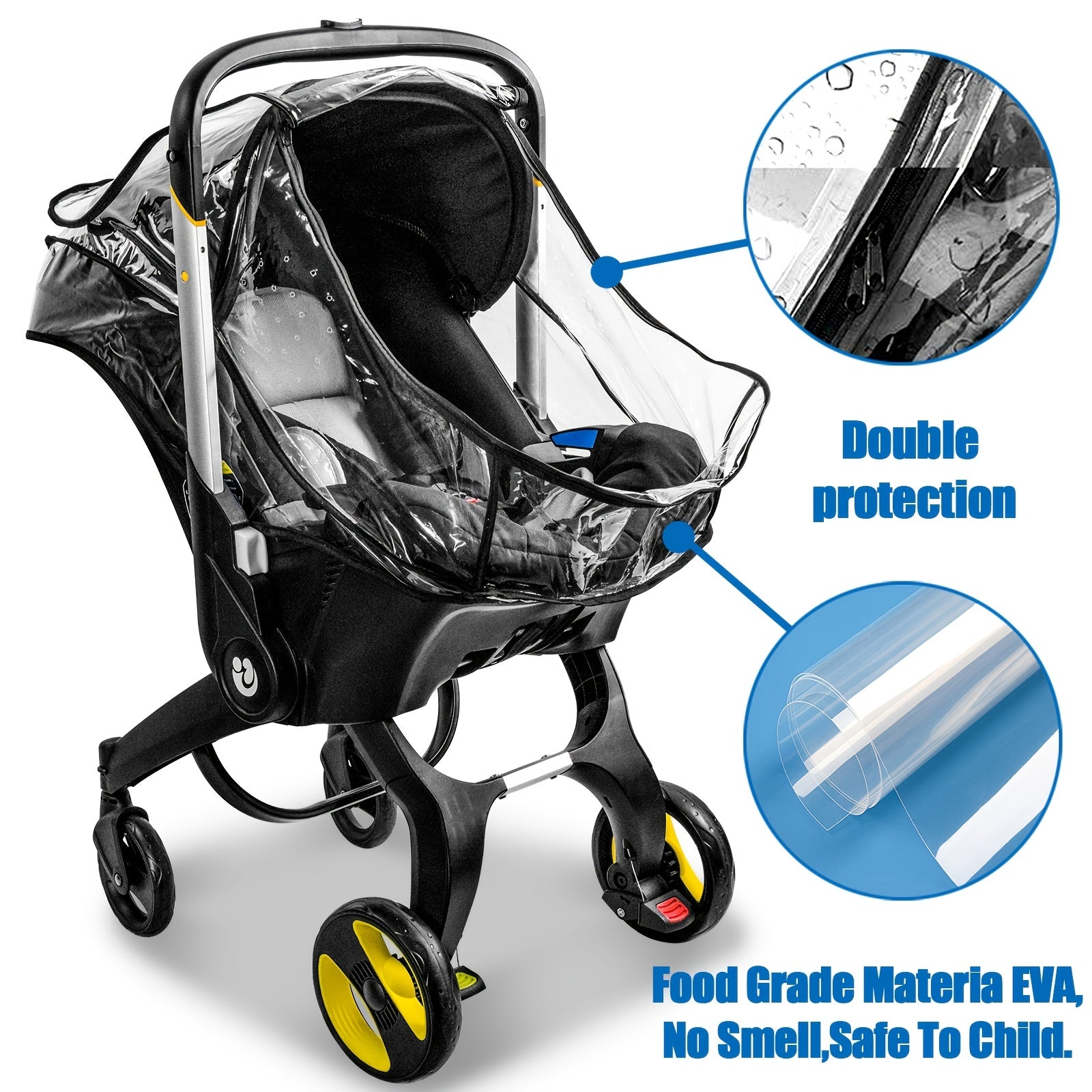 Universal Stroller Rain Cover Waterproof Windproof Protection
