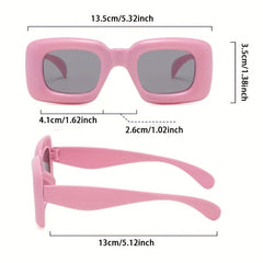 Square Inflated Lip Sunglasses For Kids Candy Gradient Glasses Beach UV400