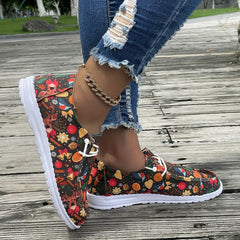 Christmas Elements Colorful Low Top Sneakers Lightweight Non slip Shoes