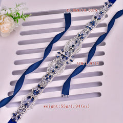 Bohemian Beaded Rhinestone Bridal Sash Wedding Dress Belt Accessory
