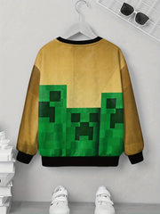 Teens 3D Print Sweatshirt, Casual Pullover Street Wear