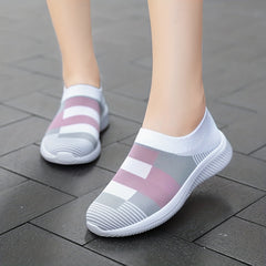 Women's Lightweight Knitted Flats Shoes Breathable Sports Shoes