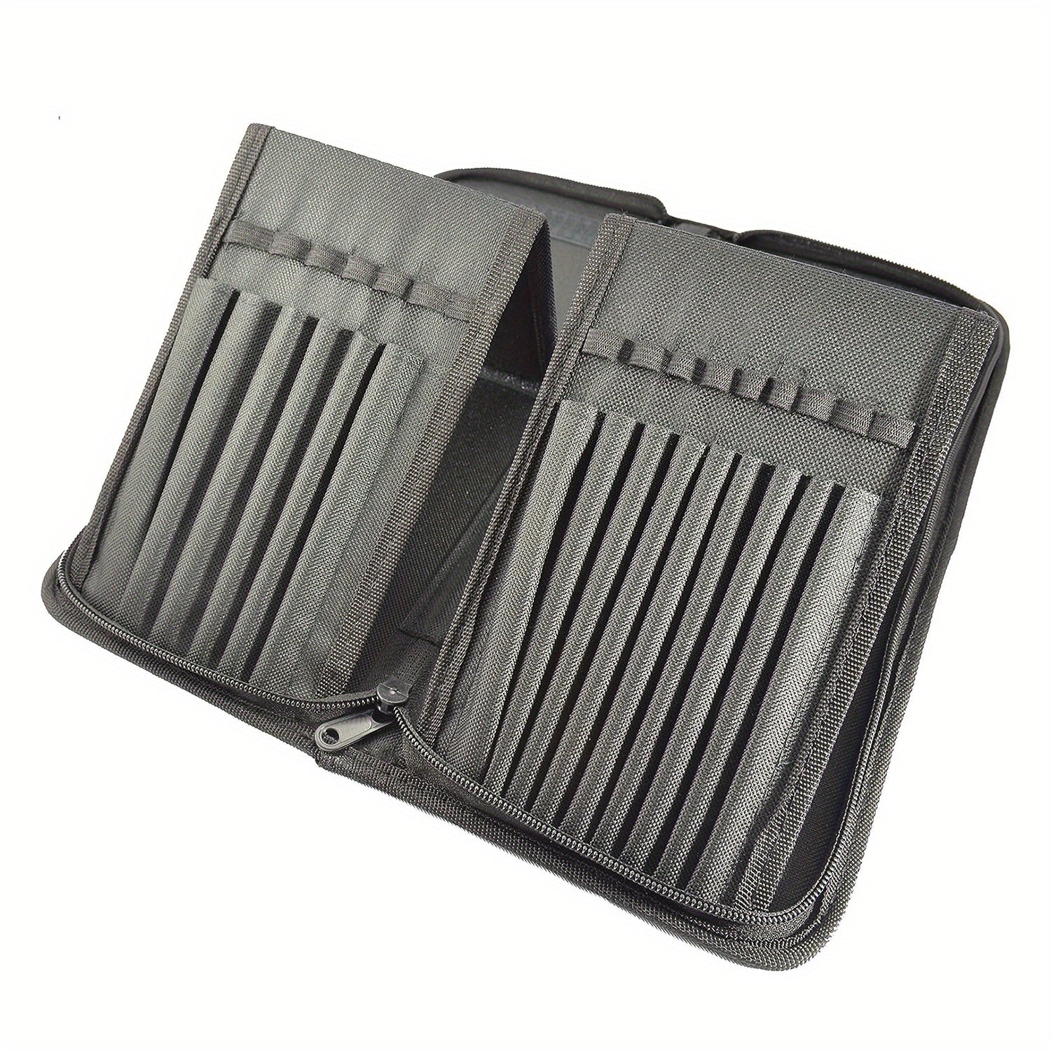 Folding Brush Holder Zipper Bag Organizer Holds 15 Brushes