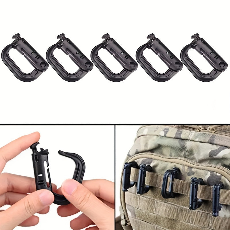 5pcs Carabiner D Ring Locking Hooks For Backpacks Key Chains