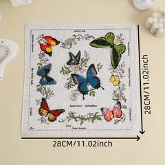 Set of 10 Handkerchiefs for Women Featuring Cartoon Birds And Bows