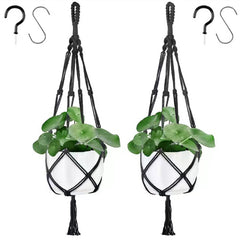 2pc Guno Macrame Plant Hanger - Indoor Hanging Basket & Flower Pot Holder