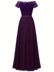 Cold Shoulder Lace Bridesmaid Dress Wedding Party Dress