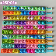Colorful Silicone Bubble Fidget Wristbands for Stress Relief, Kids & Party