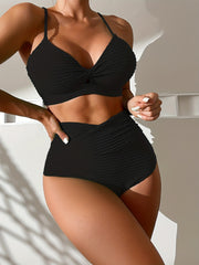 Smocked Ruched Bikini Bottom High Cut Beachwear Bottom Women's Swimwear