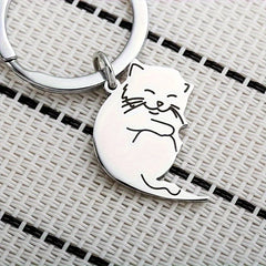 Cat Couple Keychain Pendant Decoration for Car Keys Backpacks Wallets