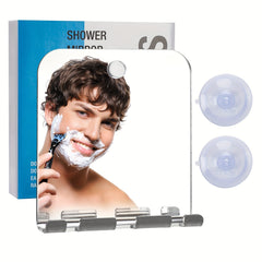 Fogless Shower Mirror with Shaver Holder