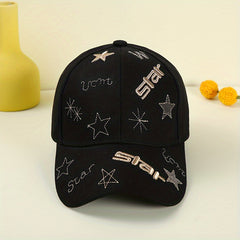 Star Embroidery Baseball Cap Adjustable Couple Dad Hats