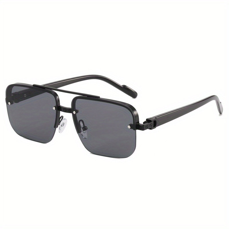 Half Frame Cut Edge Sunglasses Square Frame Sports Glasses Men's Glasses Case