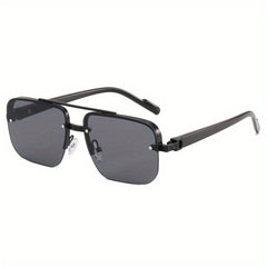 Half Frame Cut Edge Sunglasses Square Frame Sports Glasses Men's Glasses Case