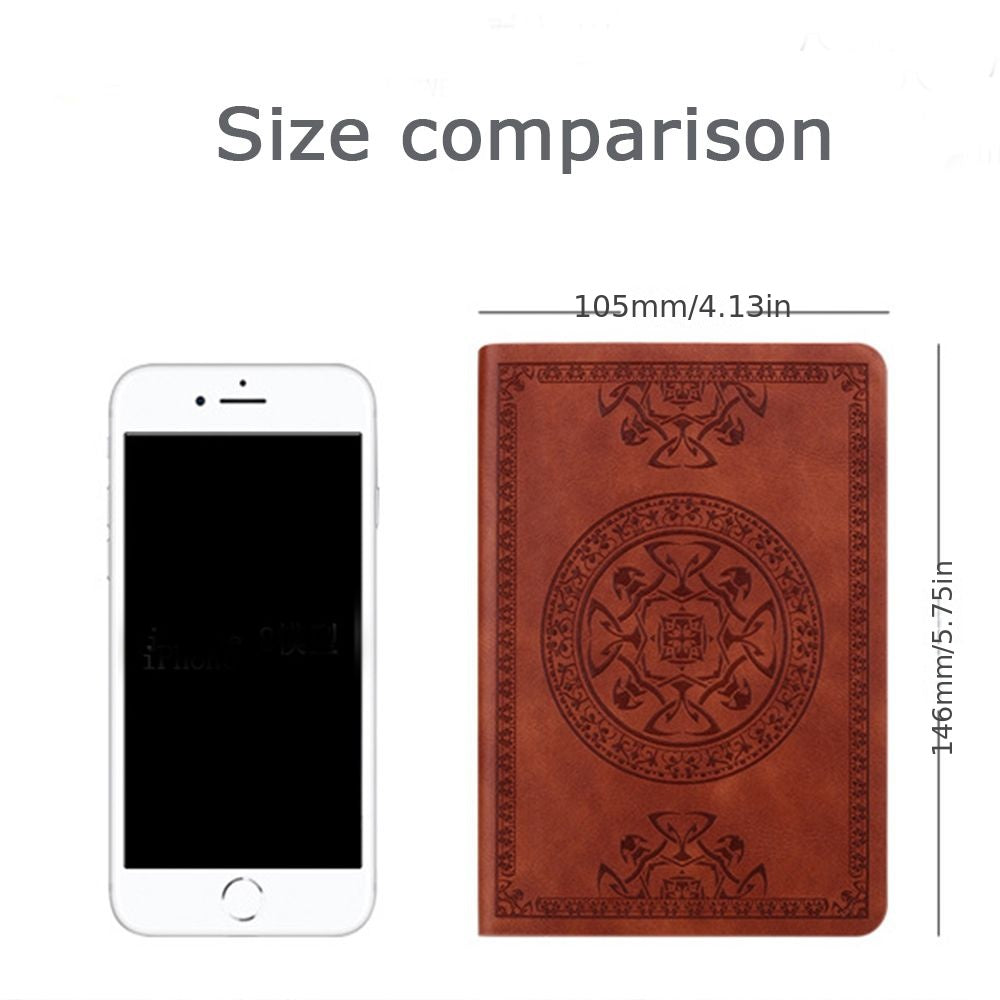 A6 Vintage Pattern PU Leather Notebook Diary Notepad Stationery Gift