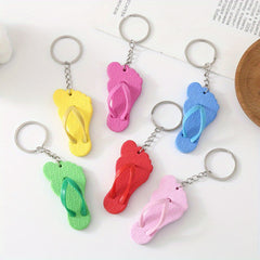 6pcs PVC Slippers Shoe Keychain For Girls Friends