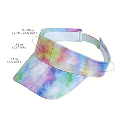 Purple Tie Dye Visor Hat Women UV Protection Lightweight Beach Sun Hats