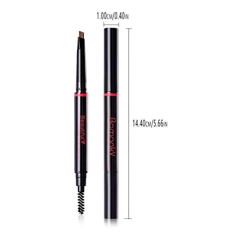 ROMANKY Eyebrow Pencils Double Headed, No Smudge, Beginner Makeup Pencils