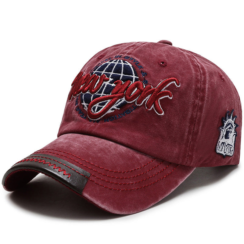 Vintage Washed Embroidered Baseball Cap Outdoor Hat