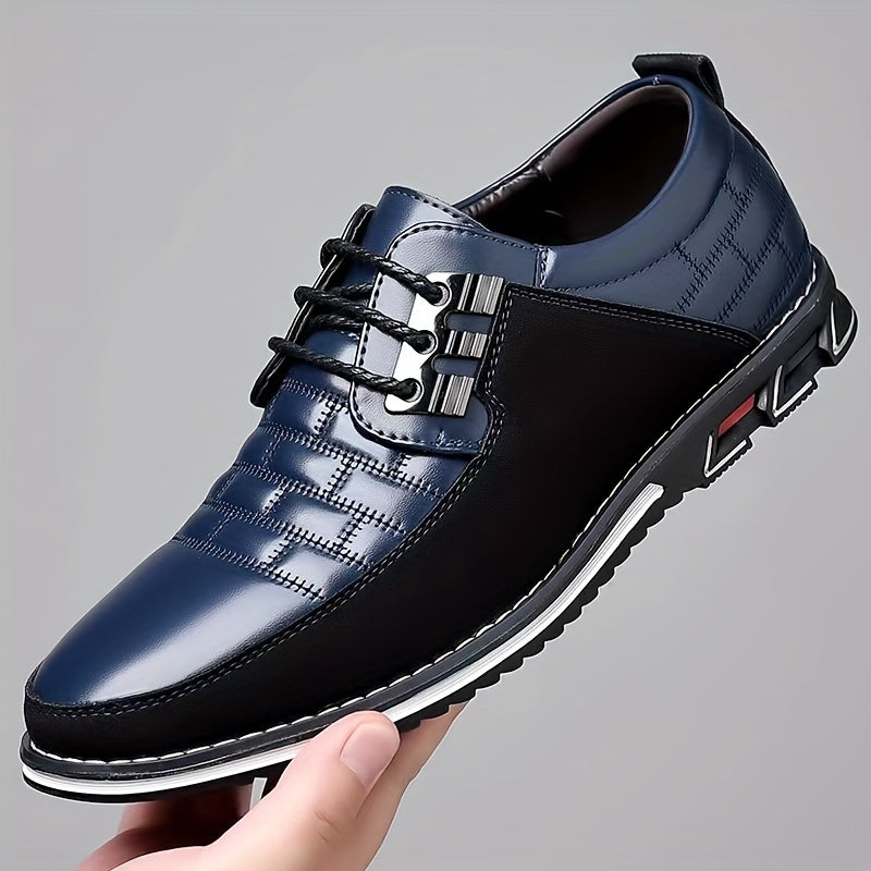 Men's Plaid Smart Casual Oxford Dress Shoes Lace-up Formal Oxford Shoes