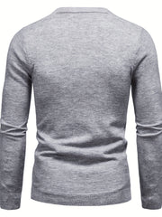 Duck Print Knit Sweater Men's Casual Warm Crew Neck Pullover