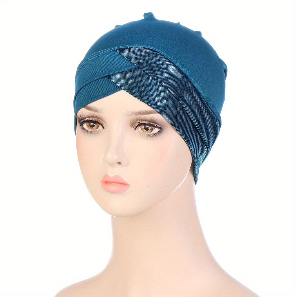 Turban Cap Stitching Bling Headwrap Ramadan Head Scarf Lightweight Bonnet