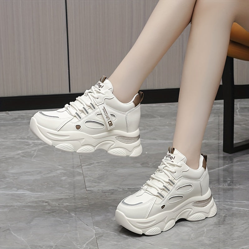 Women's Chunky Platform Sneakers Lace-up Non-slip Dad Shoes