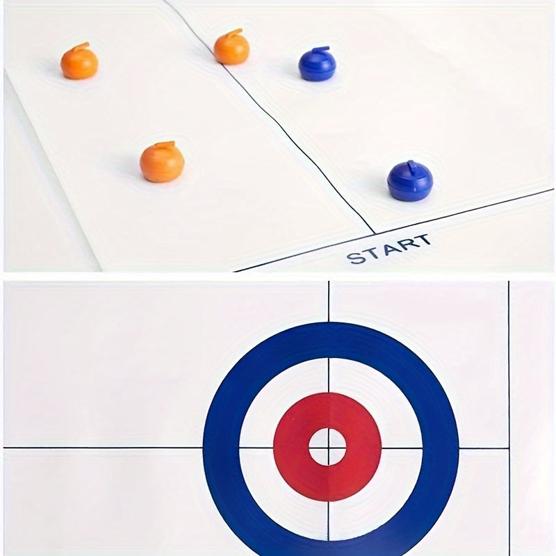Tabletop Curling Game Shuffleboard Pucks With 16 Rollers