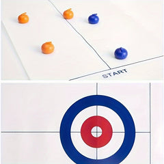 Tabletop Curling Game Shuffleboard Pucks With 16 Rollers