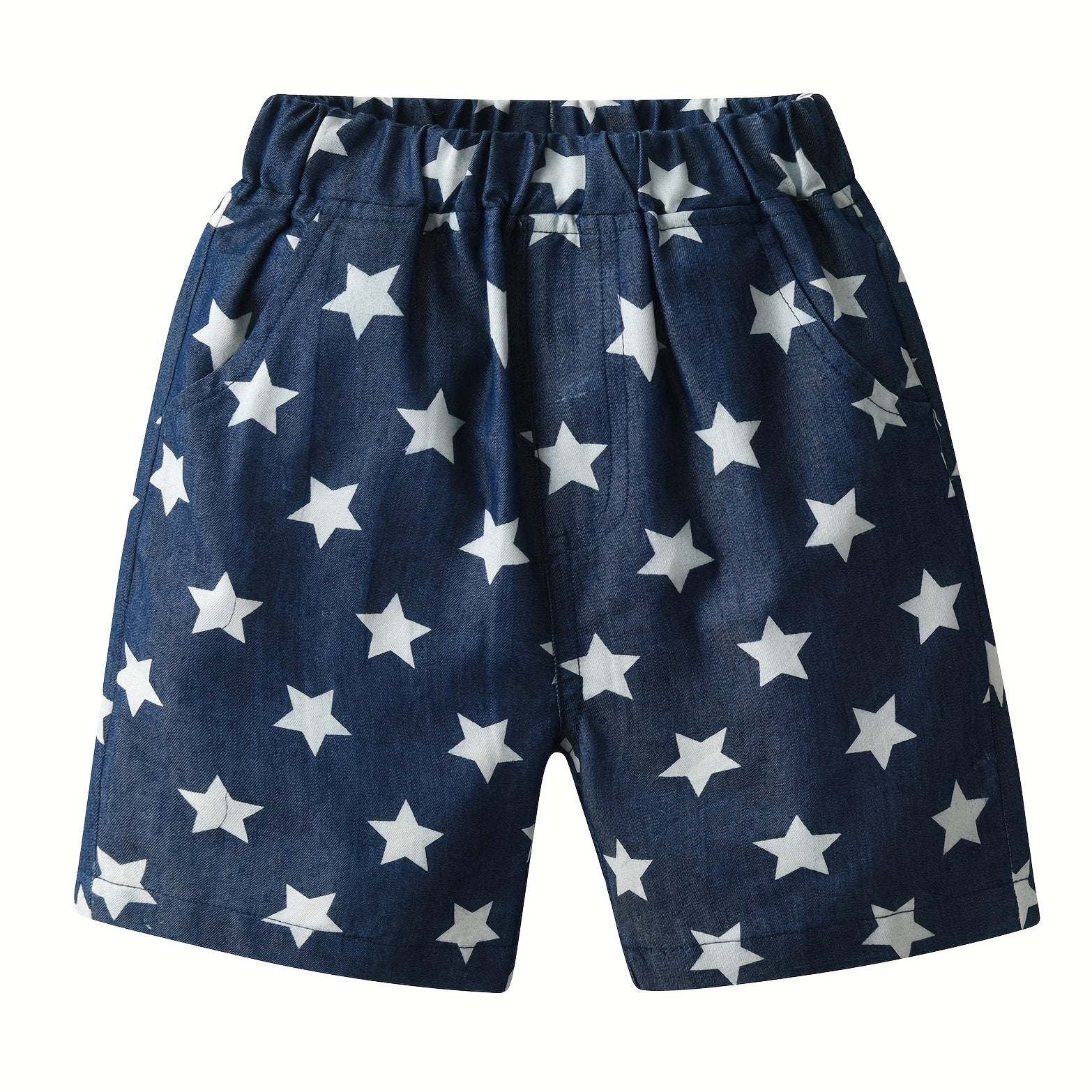 Stylish Star Boys Full Print Denim Shorts for Summer